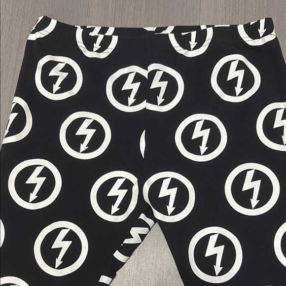Women’s killstar Manson Black and White Lightning Leggings - Picture 2 of 4